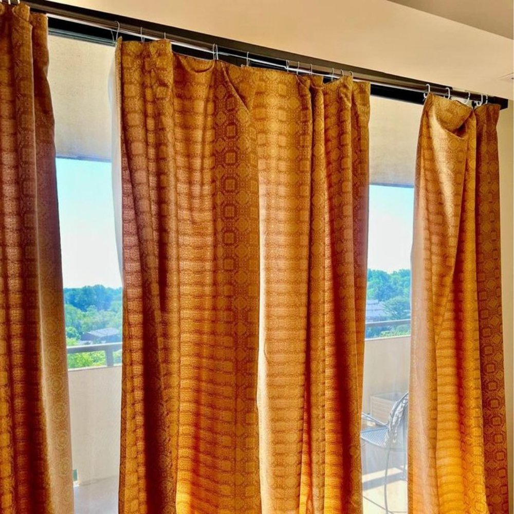 New CUSTOM-MADE Amber Drapes 42"X 84" Tall. Set of 2